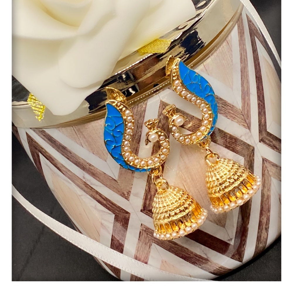 Peacock 🦚 jhumkas, earrings